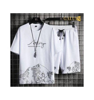 GALUIN White TwinFit Set T-shirt + Shorts - White