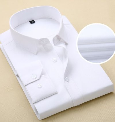 Men's Corporate Quality Plain White Long Sleeve Shirt
